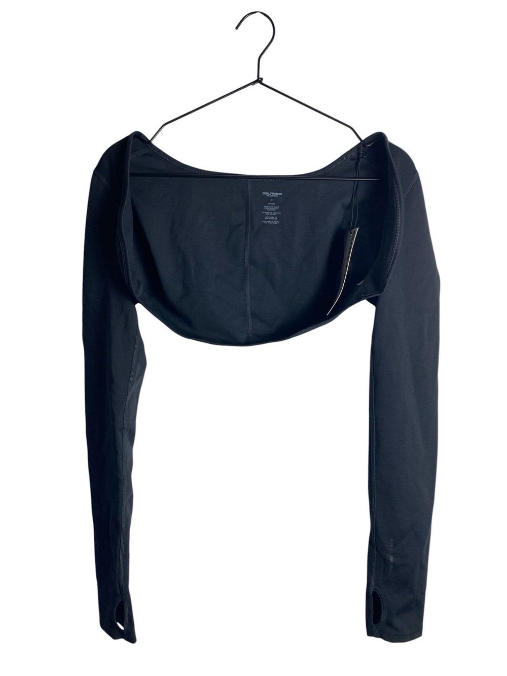 Girlfriend Collective Black Long Sleeve Bolero Shrug Crop Top